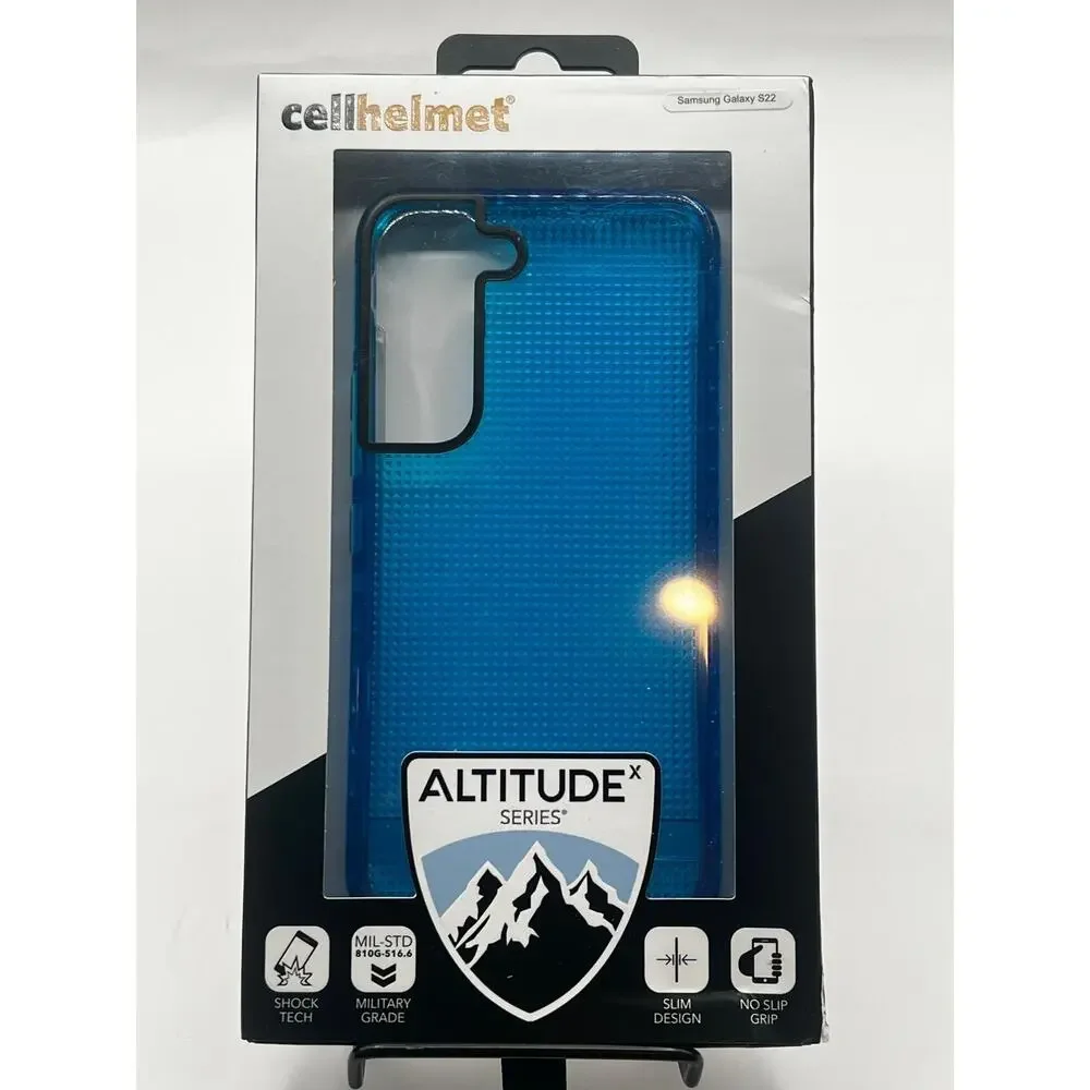 Cellhelmet Altitude X Series Case for Samsung Galaxy S22 Blue Slim Non-Slip Grip